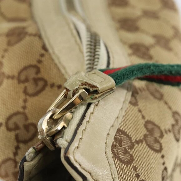 GUCCI GG Canvas Web Sherry Line Pretty Bag Beige Gold - Picture 6 of 15